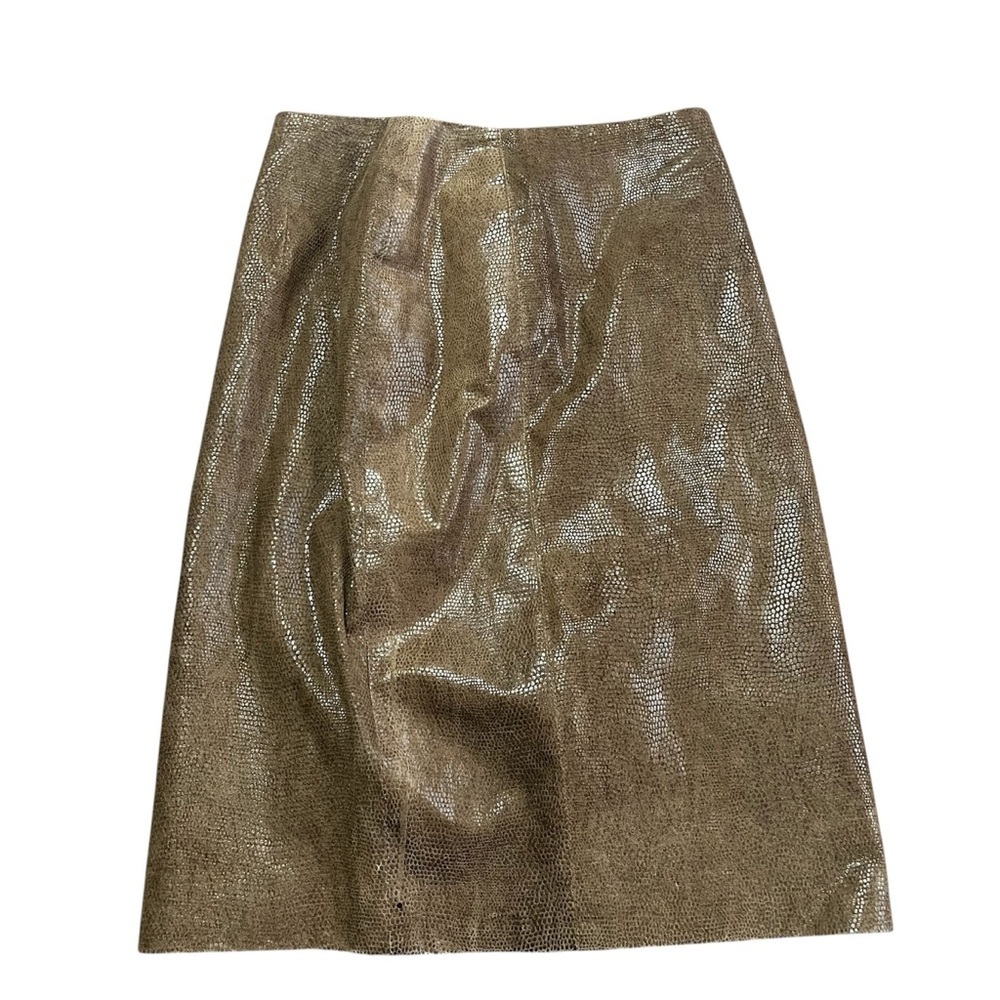 Vintage Spenser Jeremy 100% Leather A-Line Women's Pencil Skirt Size 4 80s 90s
